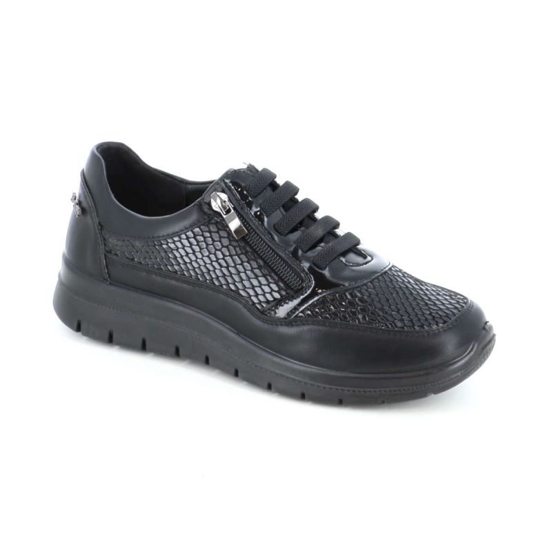 Γυναικείο casual, ανατομικό παπούτσι B-Soft 02/2574 Μαύρο χρώμα