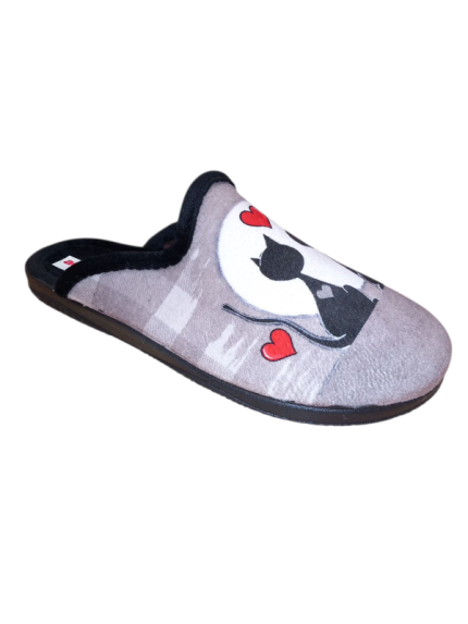 Γυναικεία χειμερινή παντόφλα Adam's Shoes 1624-25569-29 Μαύρο χρώμα