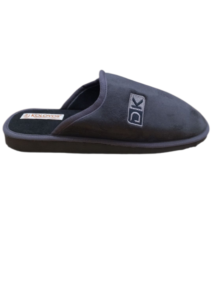 Υφασμάτινες ανδρικές παντόφλες Kolovos 10 Γκρι χρώμα