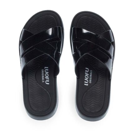 Γυναικείες Σαγιονάρες Θαλάσσης Με Φάσα Luofu 11831111.B Μαύρο χρώμα