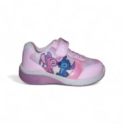 Παιδικό αθλητικό Stitch Antrin D14638 με φωτάκια, Ροζ χρώμα