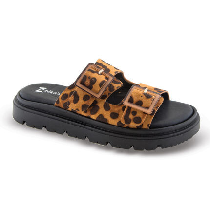 Γυναικεία Flarform Zak Shoes SD78046 Λεοπάρ-μαύρο χρώμα