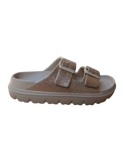 Γυναικεία σαγιονάρα με διπλό τοκά B-SOFT 212/51404 Χρυσό χρώμα