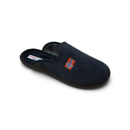 Ανδρική χειμερινή παντόφλα Adam's shoes 624-26617-18 Μαύρο χρώμα