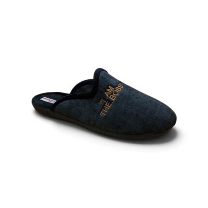 Ανδρική παντόφλα Adam's Shoes 624-26606-19 Μαύρο χρώμα