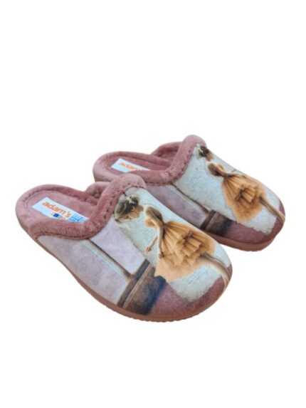 Παιδική χειμερινή παντόφλα Adam's Shoes 624-26720-37 Ροζ χρώμα
