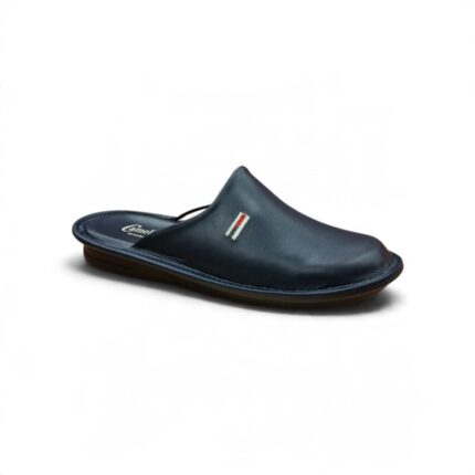 Ανδρική δερμάτινη παντόφλα Camellot 1_BLUE μπλε χρώμα